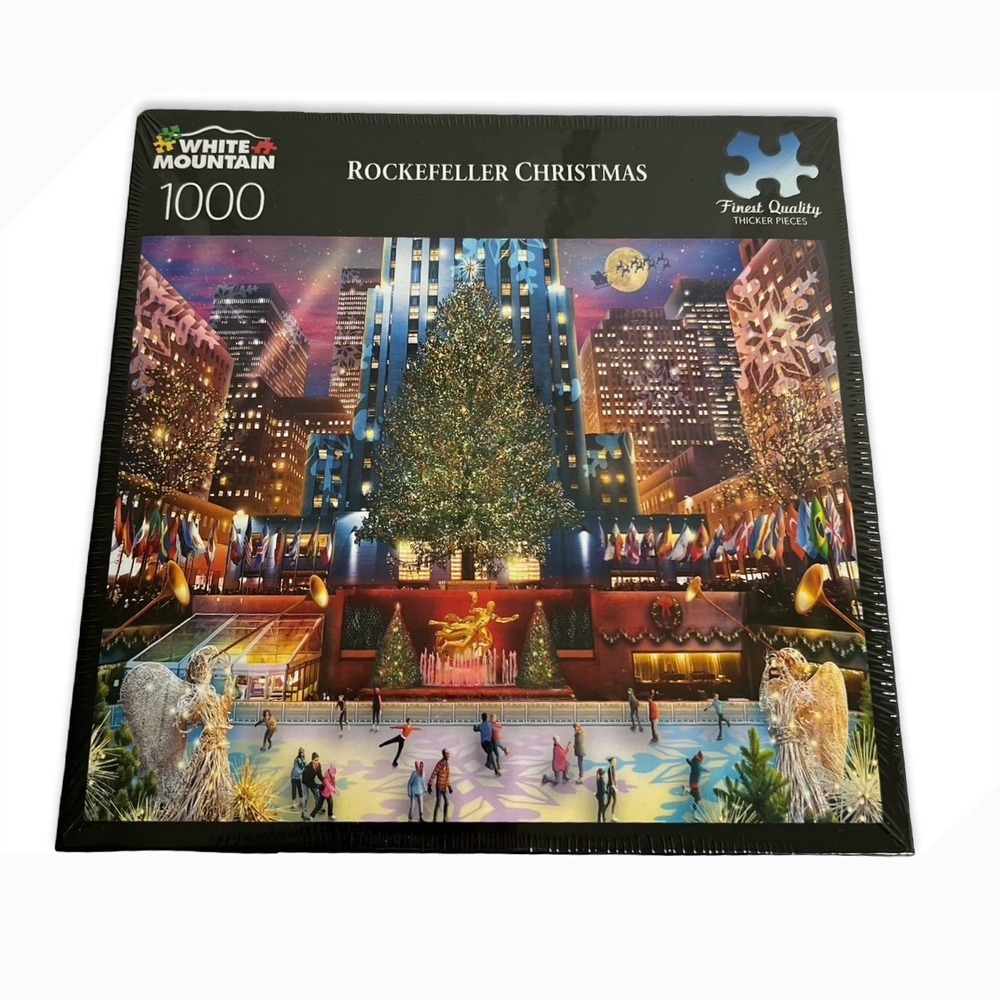 White Mountain Rockefeller Christmas 1000 Piece Jigsaw Puzzle 1711T New NYC